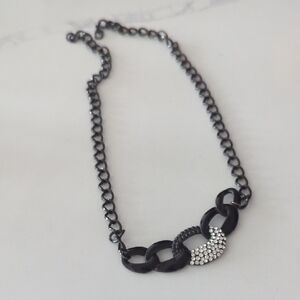 Elegant Black and Silver Chain Necklace